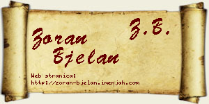 Zoran Bjelan vizit kartica